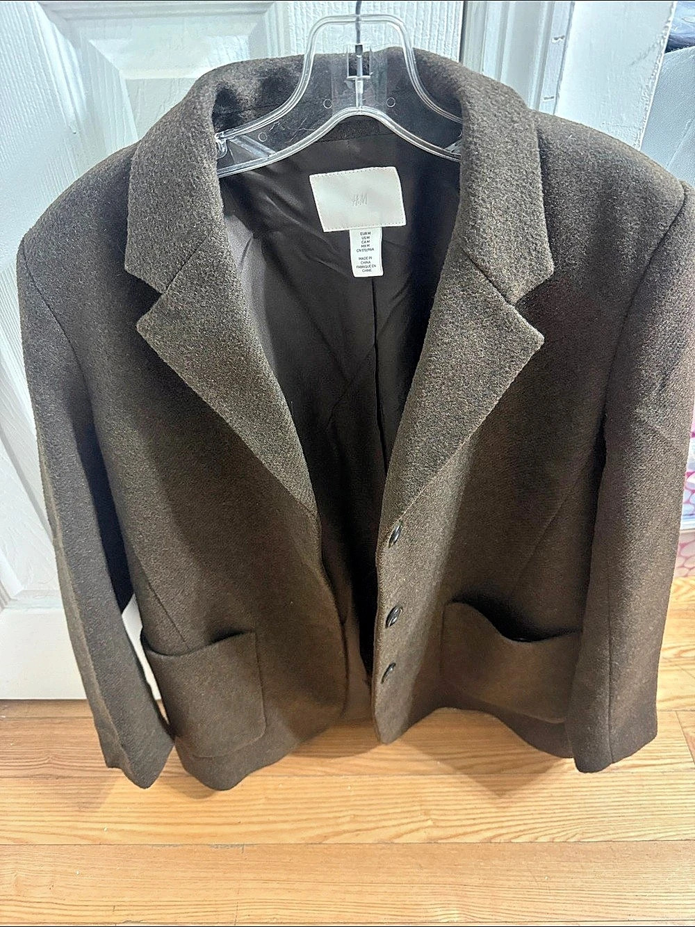 H&Medium Oversized Wool-Blend Blazer Women's Brown Size Medium